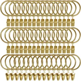 Llpjs 194467436240 60 Pack Metal Curtain Rings With Clips Clip Hooks For Hanging D