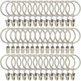 Llpjs 194467436332 40 Pack Metal Curtain Rings With Clips Clip Hooks For Hanging
