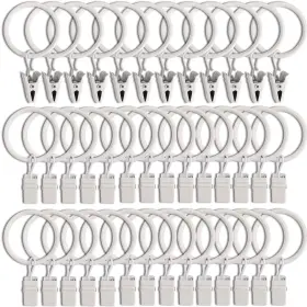 Llpjs 194467436400 40 Pack Curtain Rings With Clips Clip Hooks Bow Hanger