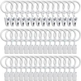 Llpjs 194467436424 44 Pack Curtain Rings With Clips Clip Hooks Bow Hanger For H
