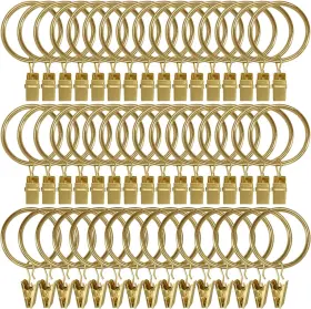Llpjs 445001031043 60 Pack Metal Curtain Rings With Clips Clip Hooks For Hanging Dra