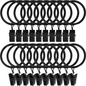 Llpjs 445055158161 20 Pack Metal Curtain Rings With Clips Clip Hooks For Hanging Dra