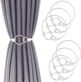 Llpmutu 313106452438 6pack Curtain Tiebacks Aluminum Alloy Spring Design Holdback Leaf Carvin
