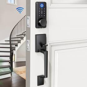 Loctian B0d79158wd Wifi Front Door Lock Set - Fingerprint Smart Locks Handle Keyless