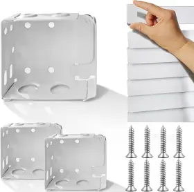 Tieh2-02 Lofrcin 2pcs Mini Blind Brackets Metal Window 2 Inch 2-1/2x2-1/4inch