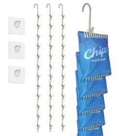 Ms32-3 Lola Clip Strip Home Metal Hanging Organizer 3 Pack With 12 Hooks For Pan