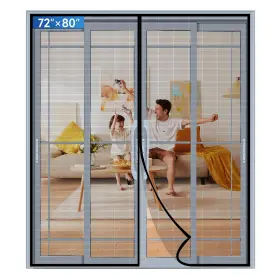 Longeas 025128062488 Upgraded Pet Mesh Magnetic Screen Door With Stronger Fiberglass Polyester -