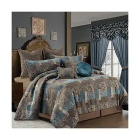 Loom And Mill 708210502351 9-piece Jacquard Comforter Set King Vintage Traditional Patchw
