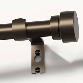 Lootkell Wc017-1688-br-1 Modern Brown Curtain Rods For Windows 48 To 84 Inches Adjustable Len