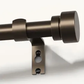Wc017-1688-br-1 Lootkell Modern Brown Curtain Rods For Windows 48 To 84 Inches Adjustable Len