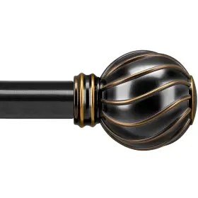 Wc018-36120-bk-1 Lootkell Black Curtain Rods For Windows 66 To 120 Inches Adjustable Length Heavy Duty