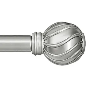 Wc018-36120-sl-1 Lootkell Silver Curtain Rods For Windows 66 To 120 Inches Adjustable Length Heavy Duty