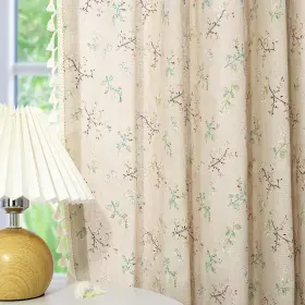 Curtains-ll1207-c-36-2 Lovous Floral Curtains Farmhouse For Living Room 84 Inch Length Linen Flora