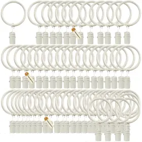 Lsgoodcare 313055033078 60pcs Curtain Clips With Rings White 1inch Strong Metal Decorative C