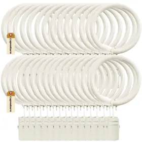 Cu-clip-wh-1.5-30 Lsgoodcare Set Of 30 Decorative Metal Drapery Curtain Rings With Clips-1.5 Inch Interior