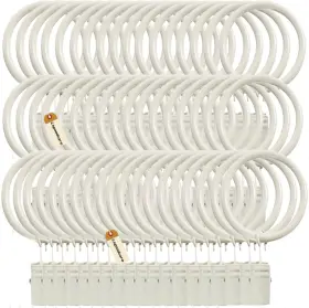 Lsgoodcare Wei -1 60pcs Shower Curtain Clips With Rings White 1.5inch Strong Metal Dec