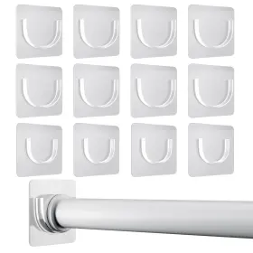Scrh-8l4s Lsnisni 12 Pack Shower Rod Holder With Strong Adhesive Curtain Ho