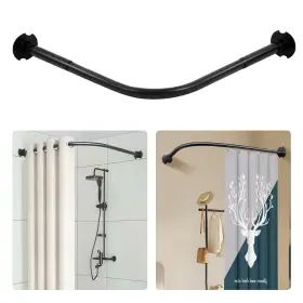L16-l Lsosvseu L Shaped Shower Curtain Rod Stainless Adjustable Corner