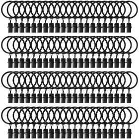Lularine 750250587843 84 Pack Curtain Rings With Clips 1.26 Interior Diametermetal Drapery Ring