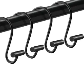 Lularine 750250588130 Shower Curtain Hooks Rings Set Of 24 Rustproof Metal For