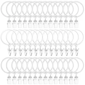 B0dfyj2m4y Lularine 42 Pack Curtain Rings With Clips 1.5 Interior Diameter Metal Drapery W