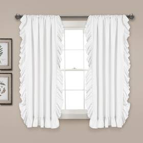 Lush Decor 16t001459 Reyna Ruffle Window Curtain Panel Set Pair 54 Inch W X 63 L White