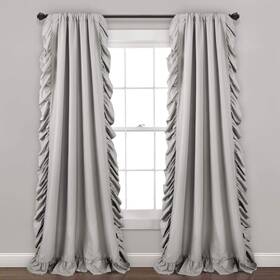 Lush Decor 16t003616 Reyna Ruffle Window Curtain Panel Set Pair 54 Inch W X 95 L Light