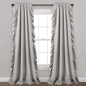 16t003616 Lush Decor Reyna Ruffle Window Curtain Panel Set Pair 54 Inch W X 95 L Light