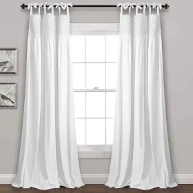 16t003667 Lush Decor Lydia Ruffle Light Filtering Window Curtain Panels Pair 40 Inch W X 95