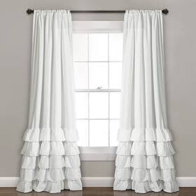 Lush Decor 16t004561 Allison Ruffle Light Filtering Window Curtain Panels Pair 40 Inch W X