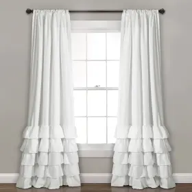 16t004561 Lush Decor Allison Ruffle Light Filtering Window Curtain Panels Pair 40 Inch W X