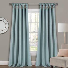 Lush Decor 16t004575 Insulated Knotted Tab Top Room Darkening Window Curtain Panels Pai