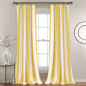 16t004999 Lush Decor Wilbur Stripe Light Filtering Window Curtain Panel Pair 84 Inch X 52