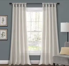 Lush Decor 194938054942 Burlap Knotted 45 Inch W X 120 L Tabtop Light Filterig Window Curtain Panel