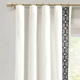 Lush Decor 194938070041 Luxury Modern Square Embroidery Border Window Curtain Panels