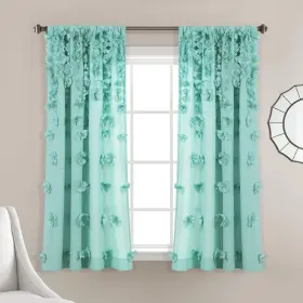 21t010946 Lush Decor Riley Light Filtering Window Curtain Panel Single 54 Inch W X 63 L