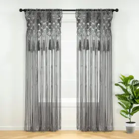 21t011701 Lush Decor Boho Macrame Tassel Cotton Window Curtain/room Divider/wedding Bac