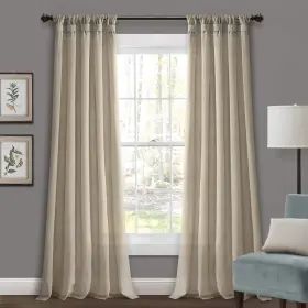 21t012880 Lush Decor Burlap Knotted Tab-top Window Curtain Panel Pair 45 Inch W X 108 L Da