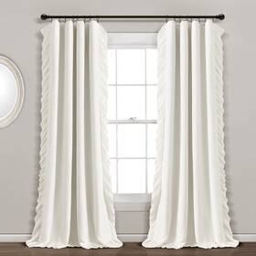 Lush Decor 21t013392 Reyna Ruffle 100% Lined Blackout Window Curtain Panel Single Pane