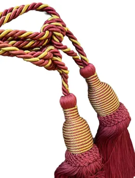 Ctbgburg8 Lushes Curtains Elegant Burgundy/gold Window Curtain Drapery Tassel Rope Cord Tie-back Jj