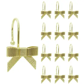 Luxapehooks01 Luxape 12pcs Decorative Bow Shower Curtain Hooks Gold Knot