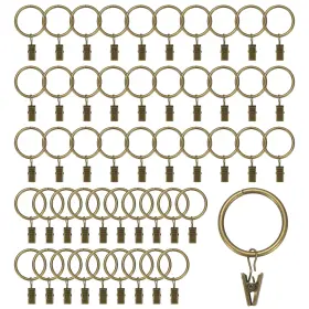 Mma240731ty001091jp M Meterxity 100-pack Bronze Curtain Rings With Clips Rustproof Metal Hooks 1.26 Inch Diameter
