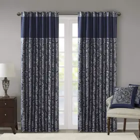 Mp40-4898 Madison Park Aubrey 2 Panel Curtain Faux Silk Paisley Jacquard Rod Pocket Cu