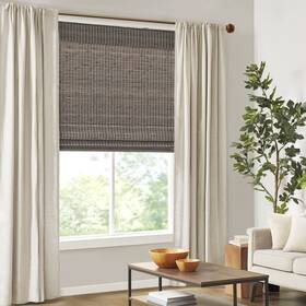 Madison Park Mp40-7805 Eastfield 100% Bamboo Cordless Roman 29 Inch W X 64 H Grey Ash