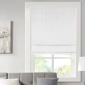 Mp40-7866 Madison Park Galen Cordless Fabric 34 Inch W X 64 H Basketweave White