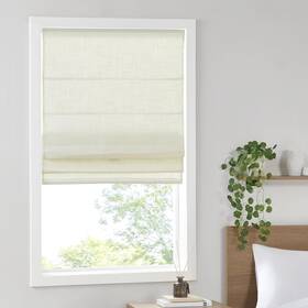 Madison Park Mp40-7968 Kyler Cordless Roman Shades - 27 Inch W X 64 H Linen Blend Ivory