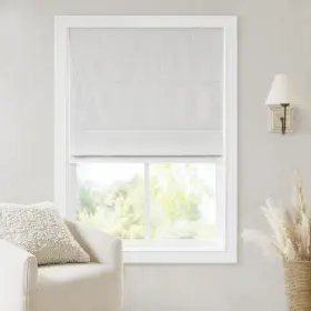 Mp40-8655 Madison Park Cordless Roman Shades 29 Inch W X 64 H Total Blackout - White Slub