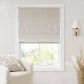 Madison Park Mp40-8661 Cordless Roman Shades 29 Inch W X 64 H Total Blackout - Linen Slub