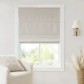 Mp40-8661 Madison Park Cordless Roman Shades 29 Inch W X 64 H Total Blackout - Linen Slub