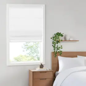 Mp40-8915 Madison Park Kyler Cordless Roman Shades - 34 Inch W X 64 H Linen Blend White